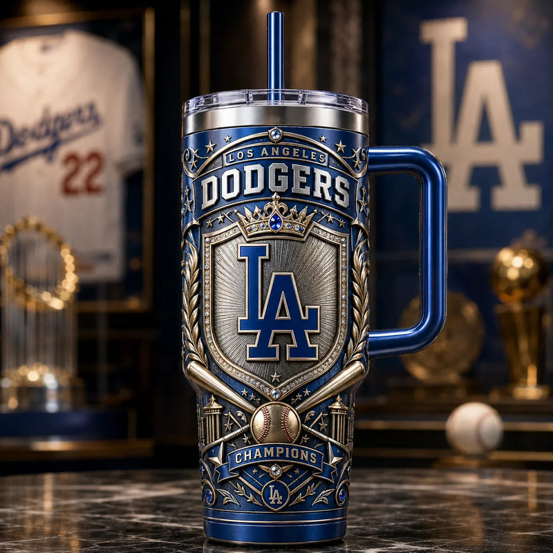 LAD Crest - Royal Blue and Antique Gold Emblem Tumbler
