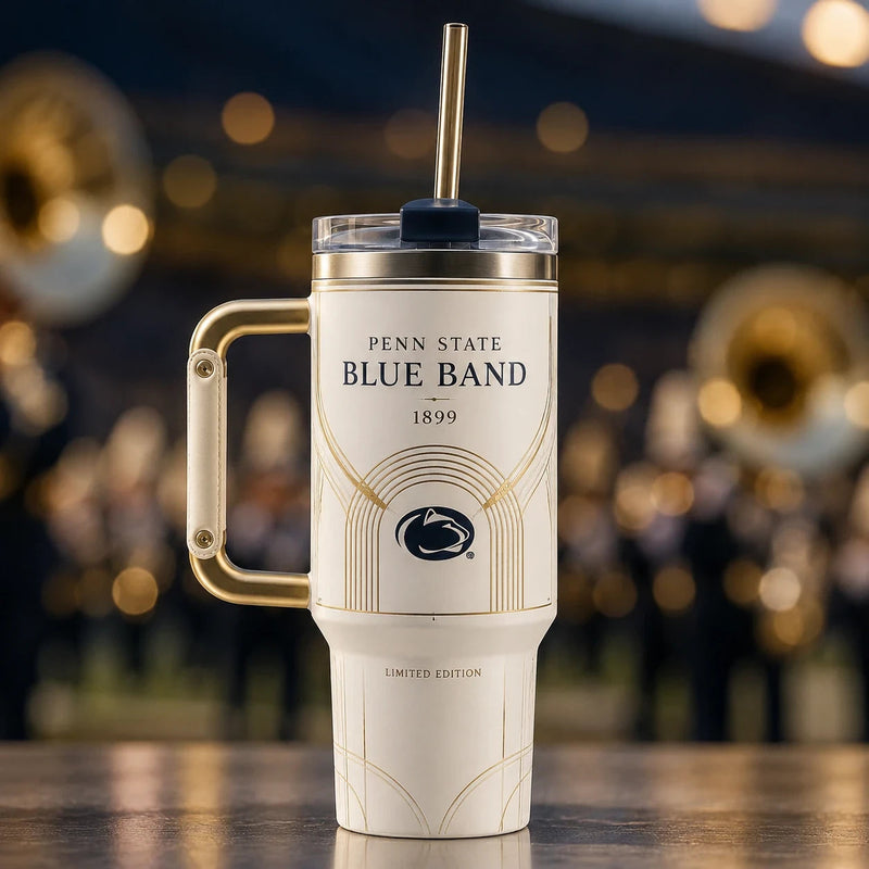PSU Blue Band 1899 - Ivory and Gold Art Deco Tumbler