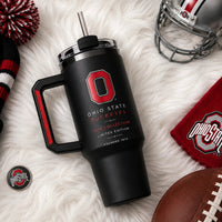 OSU Blackout - Scarlet Block O on a Tonal Tumbler