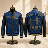 GSW Bay Area Blue - Bridge Emblem Varsity Jacket