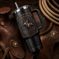 Bull Riding Finals - Copper Relief on Matte Black