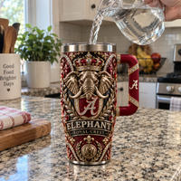 Elephant Royal Crest - Crimson and Gold Tumbler Statement
