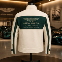 AM Silverstone - Cream and Green Racing Panel Jacket