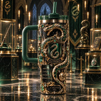 Ambition in Emerald and Gold - The Serpent Crest Tumbler