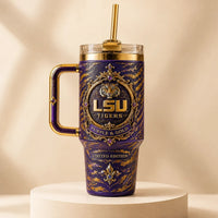 LSU Purple & Gold - Ornate Crest Drinkware Composition