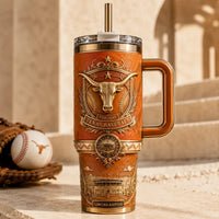 TEX Baseball Heritage - A Longhorn Crest in Burnt Orange and Brass