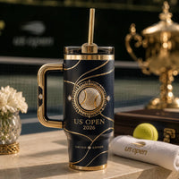 US Open 2026 - Gilded Tennis Medallion on Obsidian