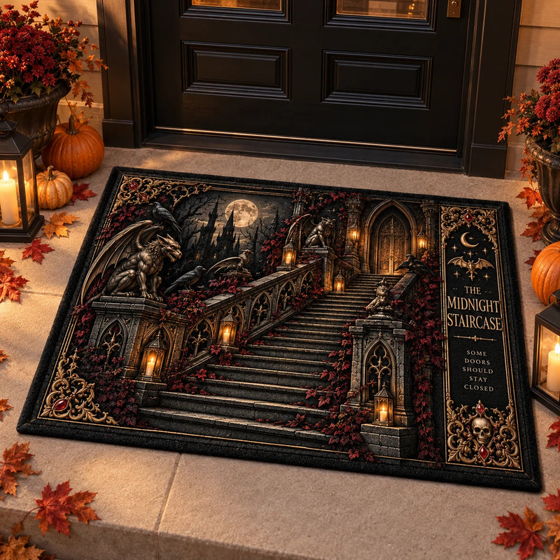 The Midnight Staircase - Gothic Ornament Entryway Doormat