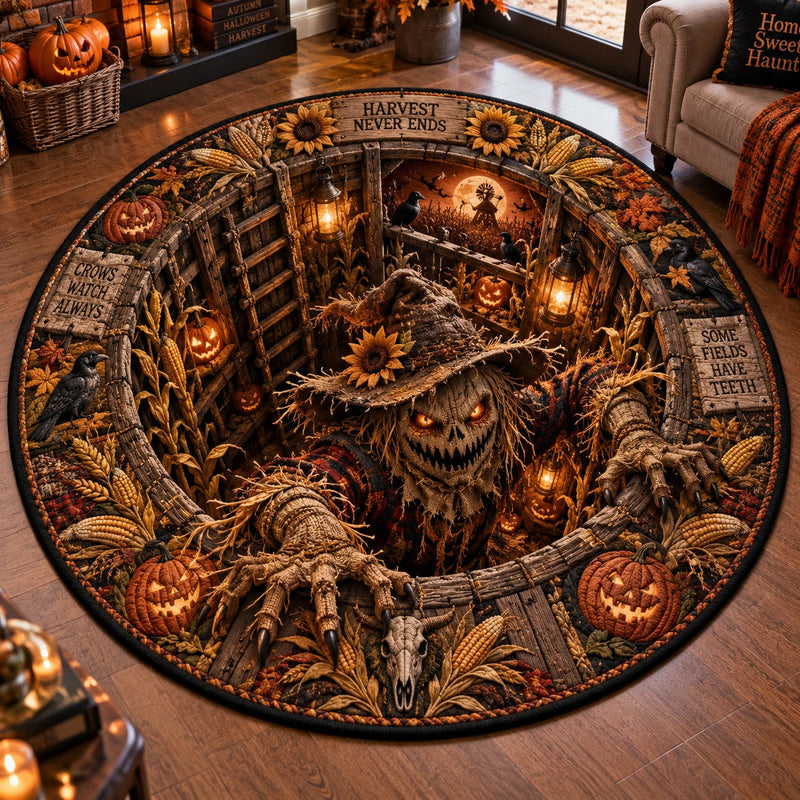 Harvest Never Ends - A Round Rug That Opens Into the Field