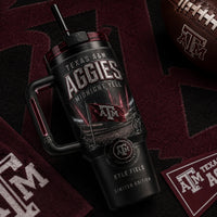 Midnight Yell - TAMU Maroon and Obsidian Tumbler Graphic