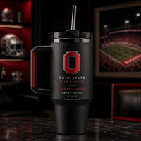OSU Blackout - Scarlet Block O on a Tonal Tumbler