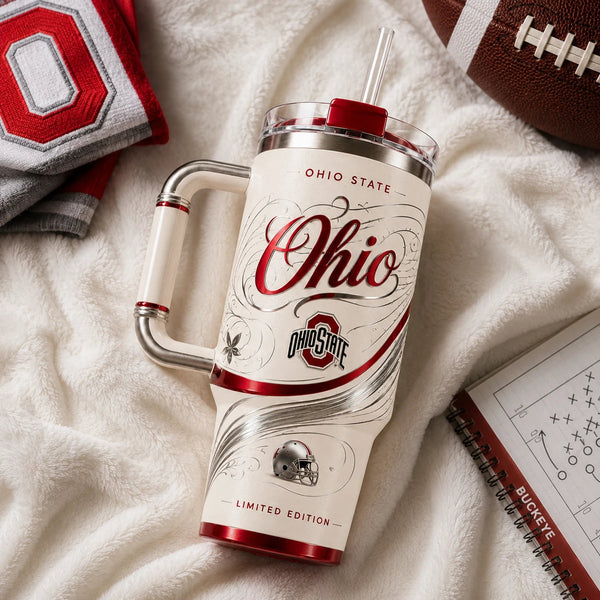 OSU Script - Scarlet Filigree on Cream - main