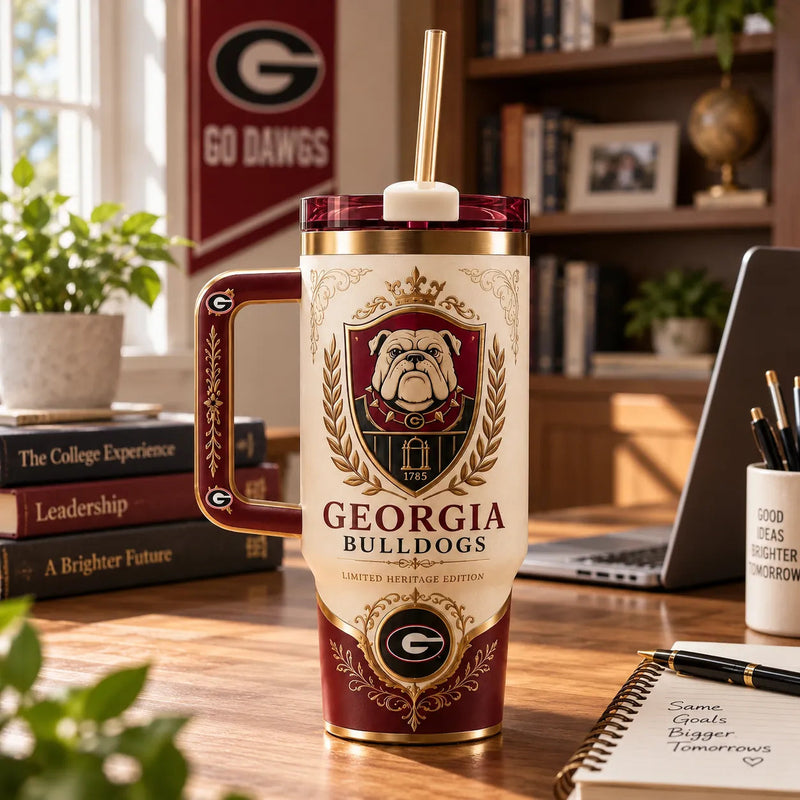 UGA Heritage Crest - Cream and Crimson Tumbler