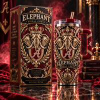 Elephant Royal Crest - Crimson and Gold Tumbler Statement
