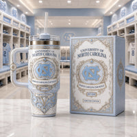 UNC - Interlocked Monogram in Porcelain and Pale Blue