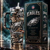 PHI - Fly Eagles Fly, Midnight Green Collage Tumbler