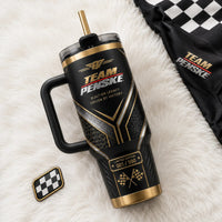 Built on Legacy - Penske Black and Gold Tumbler Graphic