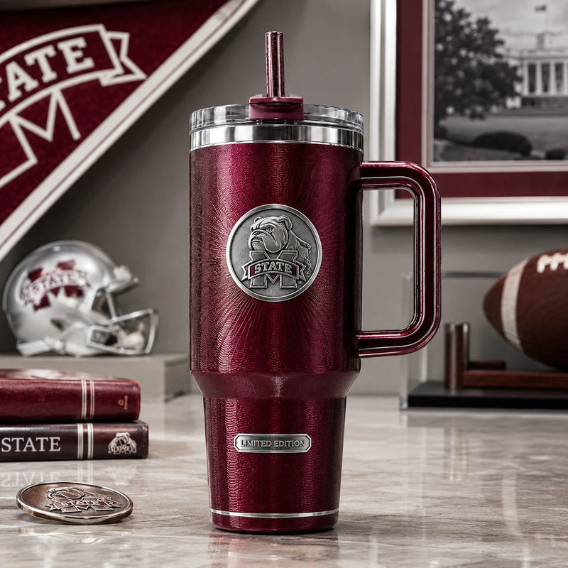 Maroon and Metal - MSST Bulldog Crest Tumbler