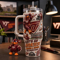 Let's Go Hokies - VT Game Day Tumbler in Maroon and Orange