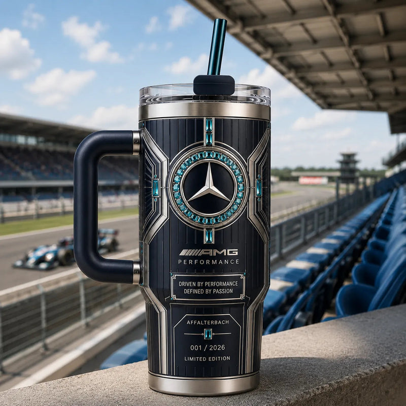 Affalterbach Nocturne - AMG Star Framed in Teal Jewels
