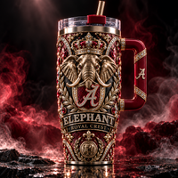Elephant Royal Crest - Crimson and Gold Tumbler Statement