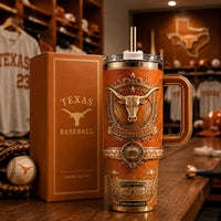TEX Baseball Heritage - A Longhorn Crest in Burnt Orange and Brass