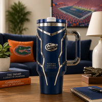 FLA Chrome - Navy Gator Emblem Tumbler