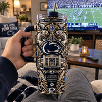 PSU Tradition Forever - Ornate Navy and Gold Tumbler
