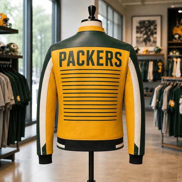 GB Gameday Lines - Gold and Green Color-Block Jacket - main