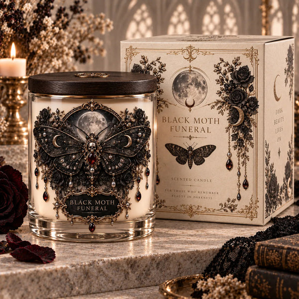 Black Moth Funeral - Gothic Moonlight Statement Candle - main