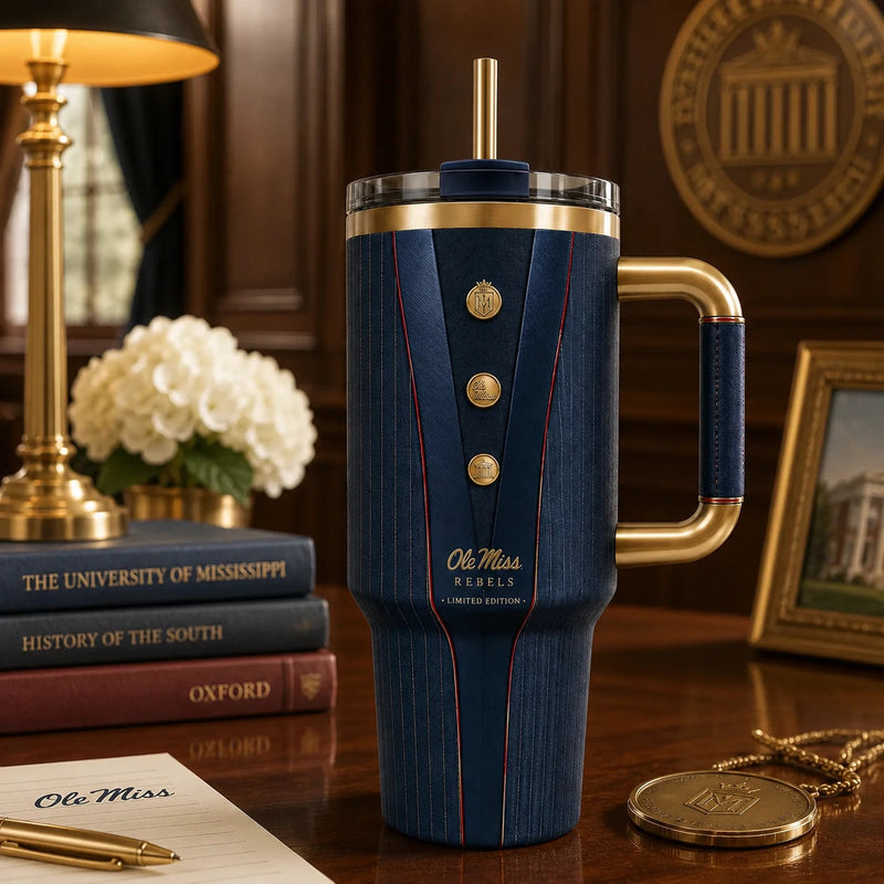 MISS Tailored - Navy Crest and Gold Trim Tumbler