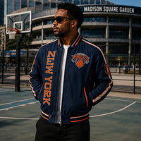 NYK Court Standard - Navy, Orange and Vertical Lettering