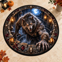 Moonlit Descent - Snarling Werewolf Statement Floor Piece
