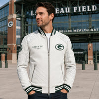 GB 1967 - Ivory Panel Varsity Jacket in Team Green
