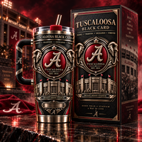 ALA Black Card - Crimson Crest and Bronze Relief Tumbler