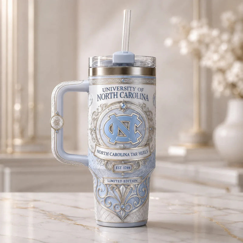 UNC - Interlocked Monogram in Porcelain and Pale Blue