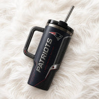 NE Carbon Navy - Vertical Crest Tumbler in Chrome and Red