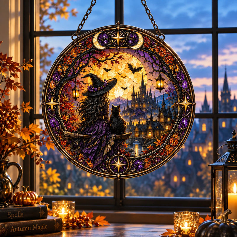 Amber Hour - Witch, Cat and the Autumn Skyline