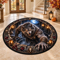 Moonlit Descent - Snarling Werewolf Statement Floor Piece