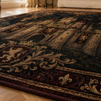 The Keep at Midnight - Heraldic Castle Floor Composition