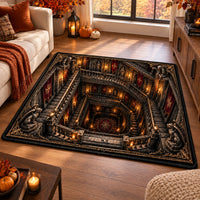 Down the Gargoyle Stairs - Gothic Depth Illusion Rug