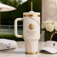 Center Court Elegance - UO 2026 Gold Tennis Tumbler