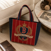 BOS Heritage Crest - Pinstripe Tote in Navy and Red