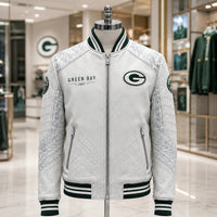 GB 1967 - Ivory Panel Varsity Jacket in Team Green