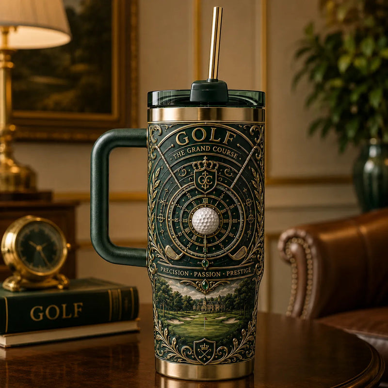 The Grand Course - Heritage Green and Gilt Tumbler