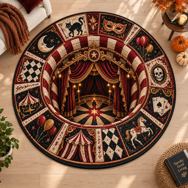 Big Top Nocturne - Circus Medallion Round Rug - main