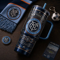 NYCFC Heritage Crest - Navy and Sky Wraparound Tumbler