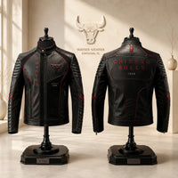 CHI Bull Mark - Red-Lined Panel Moto Jacket