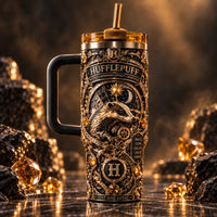 Just and Loyal - Gilded Badger Crest Tumbler