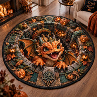 Hearth Guardian - An Autumn Dragon at the Center of the Floor